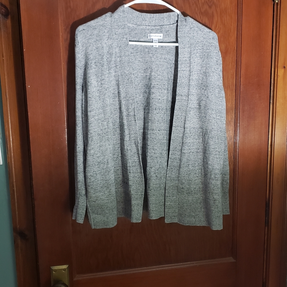 Grey open cardigan
